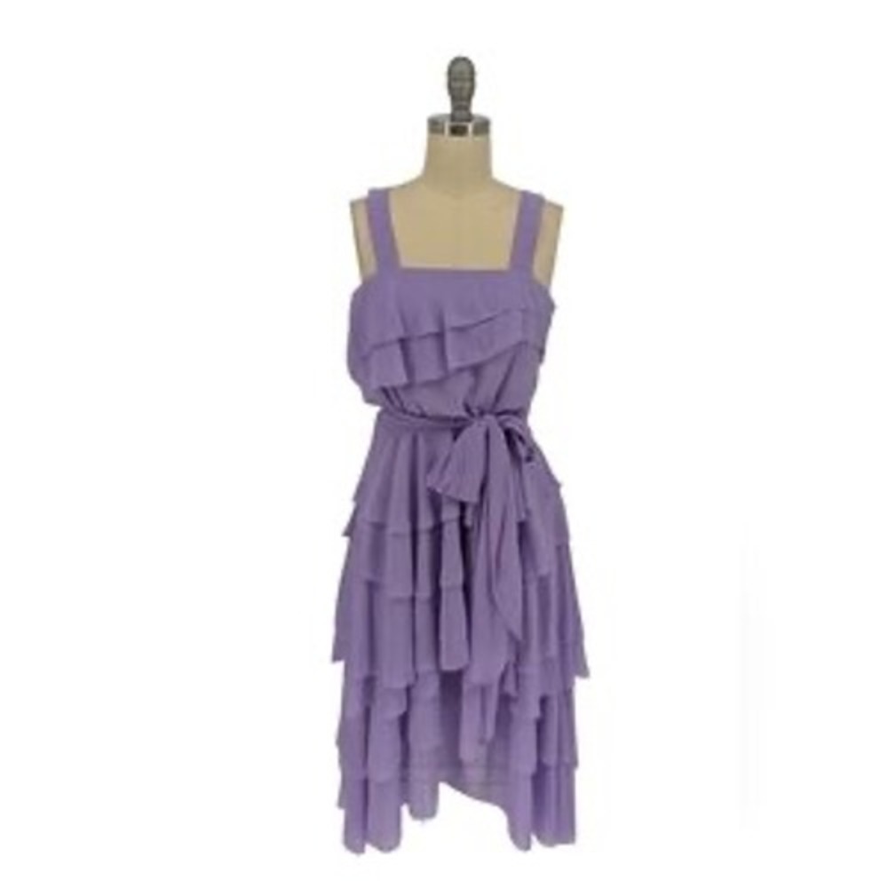 Antonio Melani Agnes Hydrangea Purple Ruffle Dress‎ Sleeveless Size 4